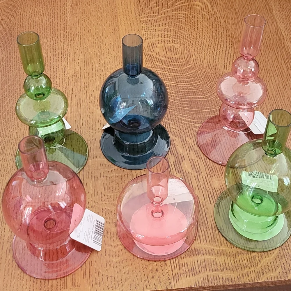 Huntington Home Glass Candle Holder - Green Tall - Picture 6 of 6